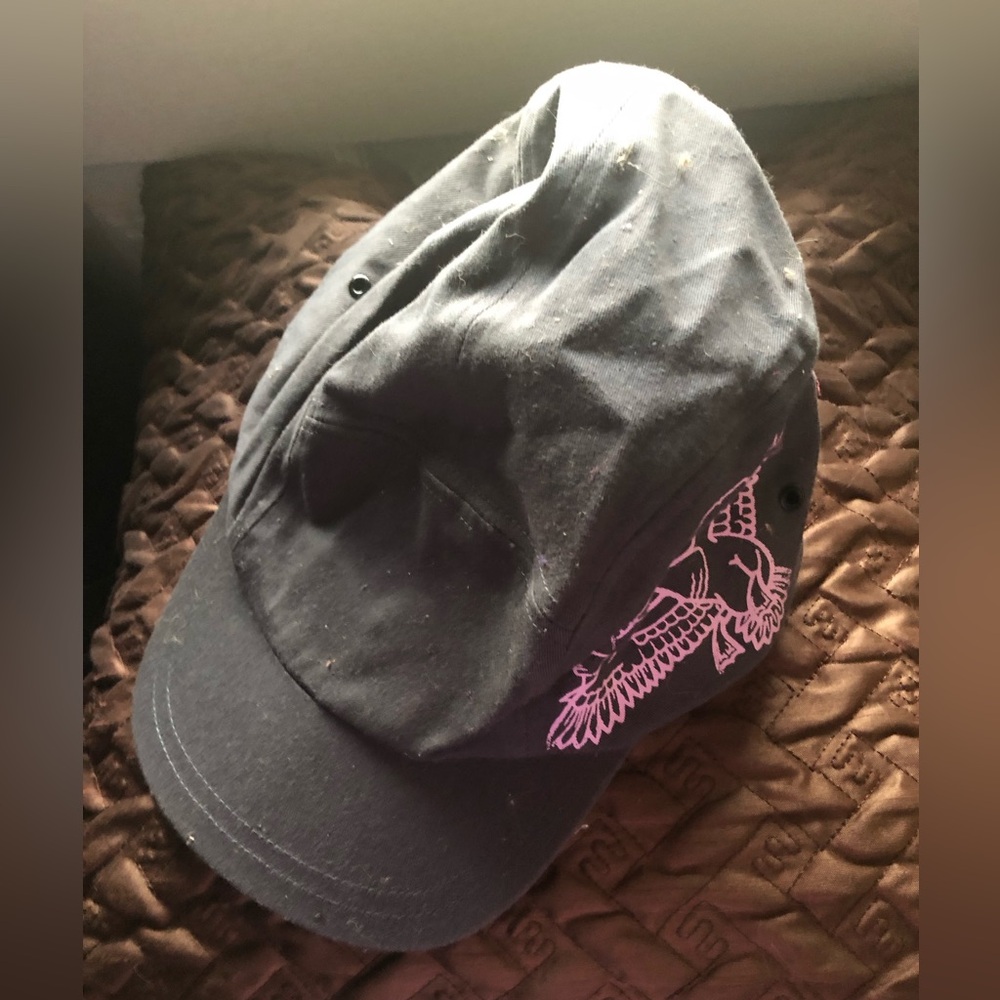 Black Bike Cap with Pink Duck Print- 963 $20 or $15 w/offer